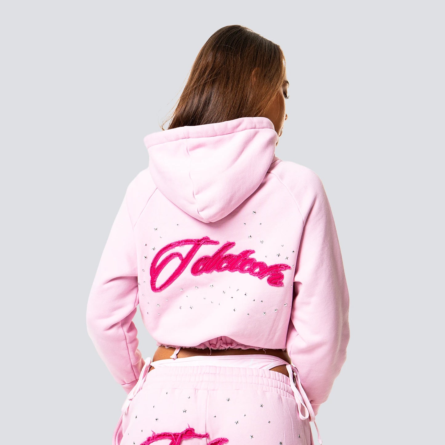 Pink Starz Cropped Hoodie